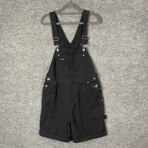 Harley Davidson Black Denim Shortalls Overalls Women's Size M